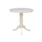 International Concepts Round 36 in Rd Top Pedestal Table, 12 in Leaf, 34.9 inH, Adjustable Height, Unfinished, 36 in W, Wood K-36RXT-6B - alternate 5